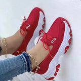 Breakj Size Single Shoes Female Spring And Autumn New Round Head Thick Bottom Low Top Strap With Flat Bottom Casual Sports Shoes