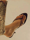 Breakj New Clip Toe Cool Slippers Velvet Characters High And Fine And Round Head Slippers Women Summer