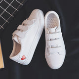 Breakj Children 2025 New Casual Shoes Fashion Women's Shoes Students Breathable Magic Sticker Small White Shoes Spring And Autumn Flat Plate