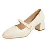 Janes Sexy High Heel Shoes PU Leather Wedding Women Buckle Pointed Toe Zapatos De Mujer Red Shoes