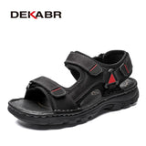 Size 48 Male Genuine Leather Sandals Summer Casual Men Shoes Vacation Beach Shoes Fashion Outdoor Non-Slip