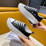 Women Platform Canvas Shoes Canvas Fashion Skateboarding Shoes Women's Sneakers 2022 Women Lace-Up Canvas Classic Couple
