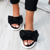 Sandals Slip On Sliders Peep Toe Ladies Bow Flats Casual Comfort Shoes Female 2019 Sandals Shoes Plus
