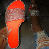 Shoes Crystal Slippers Summer Sandals For Women Fashion Candy Color Flip Flops Women Sandals Flat Slides Sandalia