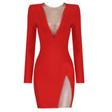 Exploding Sexy Water Drill Net Mini Dress High-End Banquet Evening Dress Singer Performance