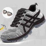 Work Safety Shoes Steel Toe Men And Women Fashion Anti-smashing Fashion Boots Black Breathable Comfortable Sports