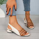 Breakj Women's Sandals 2025 Summer New Fish Mouth Splicing Middle Root With Buckle North American Wind