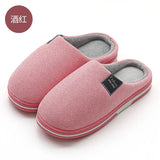 Autumn and Winter Cotton Slippers Indoor Non-slip Soft Bottom Warmth Month Shoes Simple Plush Half-pack with Floor