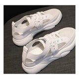 2023 New Summer White Women's Shoes All-Match Celebrity Leisure Pump Sports Sandals Summer Flat Hollow Out Sports