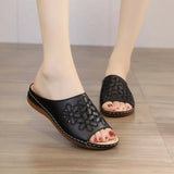 Slippers Vintage Wedges Retro Slipper 2021 New Summer Platform Ladies Beach Slides Hollow Out Flip Flops Sewing