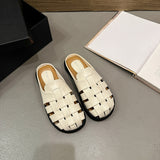 Breakj Soft French Gentle Breathable Sandals Women In Summer Wearing Thick Bottom Beach Bag Head