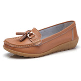 Women Shoes Loafers Female Moccasins Shoes Summer Genuine Leather Women Flats Slip On Women Loafers Flats Tassel Plus