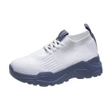 Casual Shoes Sneakers Thick Bottom Spring Summer Knitted Breathable Running Shoes Light Solid Female Vulcanized