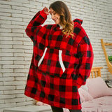 Blanket Men Women Giant Oversize Hoodie Sweatshirt Sweat Hooded Winter Bathrobe Blanket Sherpa Fleece