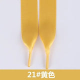 Lace Ribbon Candy Color Double Face Smooth Bud Silk Wide Flat Shoelaces 30
