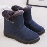 Boots Women Waterproof Snow Boots Thick Fur Winter Shoes Plus Size Ankle Boots Female Women Shoes Low Heels Botas