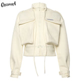 Women Summer Winter Fashion Coat Casual Jackets Overcoat Zipper Jacket Warm Cropped Breasted Hip Hop Loose Solid