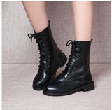 2022 Fashion New Arrival Combat Military Boots Women's Motorcycle Gothic Punk Combat Boots Lace-up Female Shoes Size