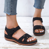 Breakj New Ladies Wedge Sandals Wedge Beach Sandals One Line Velcro