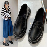 2023 New Flat One Foot Pedal Happy Shoes British Wind Small Leather Shoes Female Cute Retro Jk Women's