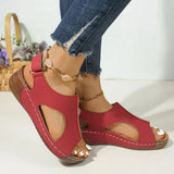 Breakj Asia Large-Size Magic Thick-Soled Sandals Women's Car Sewing Breathable Hollow Slopes And Beach