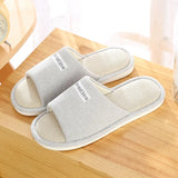 and Women Home Linen Slippers Home Indoor Non-slip Soft Bottom Summer Sandals Couple Four Seasons Cotton and