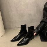 Breakj Small Bare Boots Brown Pointed Short Boots Women's Shoes 2025 New Fashion With Thick And Thin