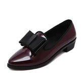 Leather Shoes Women In 2023 Autumn New Bow Korean Version Fashion Pointed Large Size Bright Leather Low Heel Flat Single Shoes