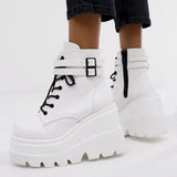 Brand Fashion High Platform Boots Women High Wedges Ankle Boots Woman 2020 Winter High Heels Thicken Boots Botas