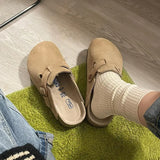 Boken Shoes Half-Pack Slippers Women's Spring And Summer 2023 New Retro One-Toe Slippers Lazy Ins