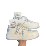 Color Small White Shoes 2024 Spring And Autumn New Female Bear Korean Casual White Shoes Round Head Flat Soles Student Small White