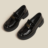 Breakj New Spring And Autumn Web Celebrity Burst Fire Thick Bottom British Small Leather Shoes Women Thick Heel Black Loafers A Foot Pedal Single