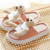 Home Cute Bear Slippers Cartoon Shoes Non-slip Soft Warm House Slipper Indoor Bedroom Couples Floor Autumn Winter 2021