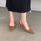 Breakj Summer Wise Large Size New Pointed Back Empty Head Sandals Fine High Heel Women's