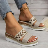 Breakj Slippers Women 2025 New Large Size 43 Rope Bottom Thick Bottom Fish Mouth Sandals
