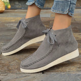Breakj Size Summer And Autumn New Thick Bottom Short Tube Front Lace-Up Casual Solid Color Martin Boots