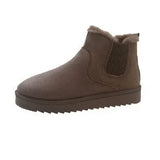 Winter New Snow Boots Women's Short-Soleum Sleeve Cylindrical Head Warm Plus Velvet Cotton Shoes Short