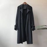 Fashion Solid Color Women Trench Coat 2021 Loose Double Breasted Windbreaker Ladies Casual Long Overcoat Abrigo