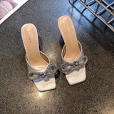 Breakj And Slippers Women Wearing A Word Bow Cold Drag Woman's Toe Slippers