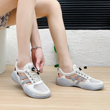 Breakj Breathable Small White Shoes Female Mesh Face 2024 Summer New Korean Version Student Board Shoes Female Platform Mesh Shoes Female HY
