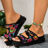 New Large-Size Slippers Women's Thick Background Buckle Solid Color Casual Cold
