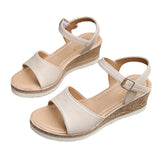 Slope Heel Sandals Women's 2023 Summer New Fish Mouth Buckle Fashion Comfortable Thick-Soled Women's