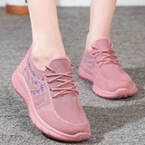 Sneakers Mesh Autumn Breathable Sneakers Women Casual Shoes Lace Up Spring Female Flats Knitting Ladies Vulcanized