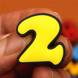 PVC Two Digital Fonts Shoe Charms Shoes Accessories Croc Shoe Buckle Decorations Shoe Ormaments fit JIBZ Party Kid's