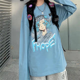 Harajuku Tshirt Streetwear Anime t shirt Females Cool Cartoon Print Hip Hop Streetwear Funny Print Casual Pink
