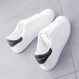 Fashion Shoes Women's Vulcanize Shoes Spring New Casual Classic Solid Color PU Leather Shoes Women Casual White Shoes