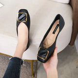 Women Ballet Flats 2022 New Square Buckle Fashion Slip On Flats Shoes Soft Plus Size Women's Shoes Ballerinas