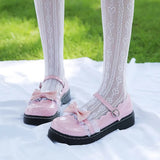 women's shoes bow Merlot Japanese Lolita shoes lace girl round head Lolita single shoes cute shoes kawaii zapatilla