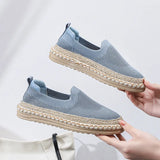Spring Women's Breathable Sneakers Flat Casual Shoes Slip on Ladies Loafers Vulcanized Shoes Walking Sneaker