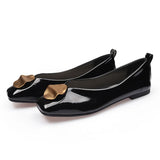 Ballerina Shoes Women Spring Fashion Ballet Flats Shoes Square Toe Patent Leather ShoesLoafers Women